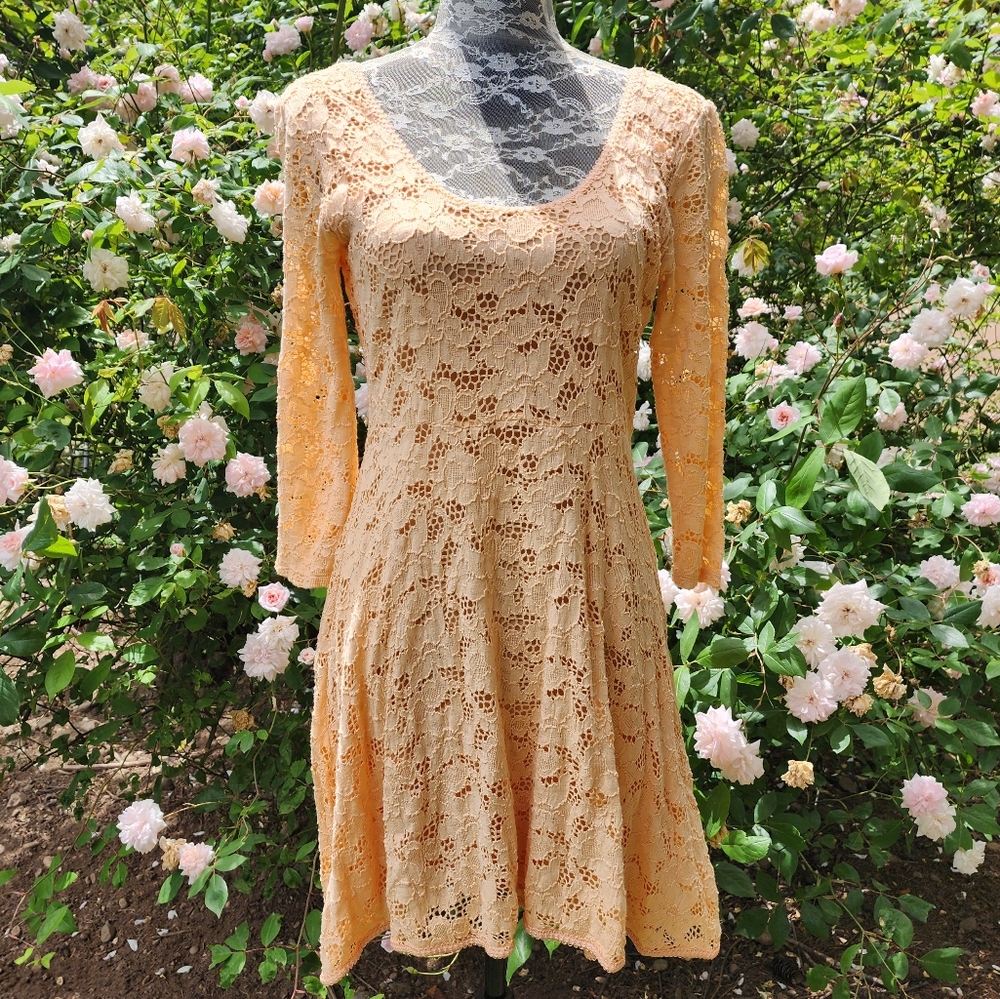 Free People Lace Dress Peach